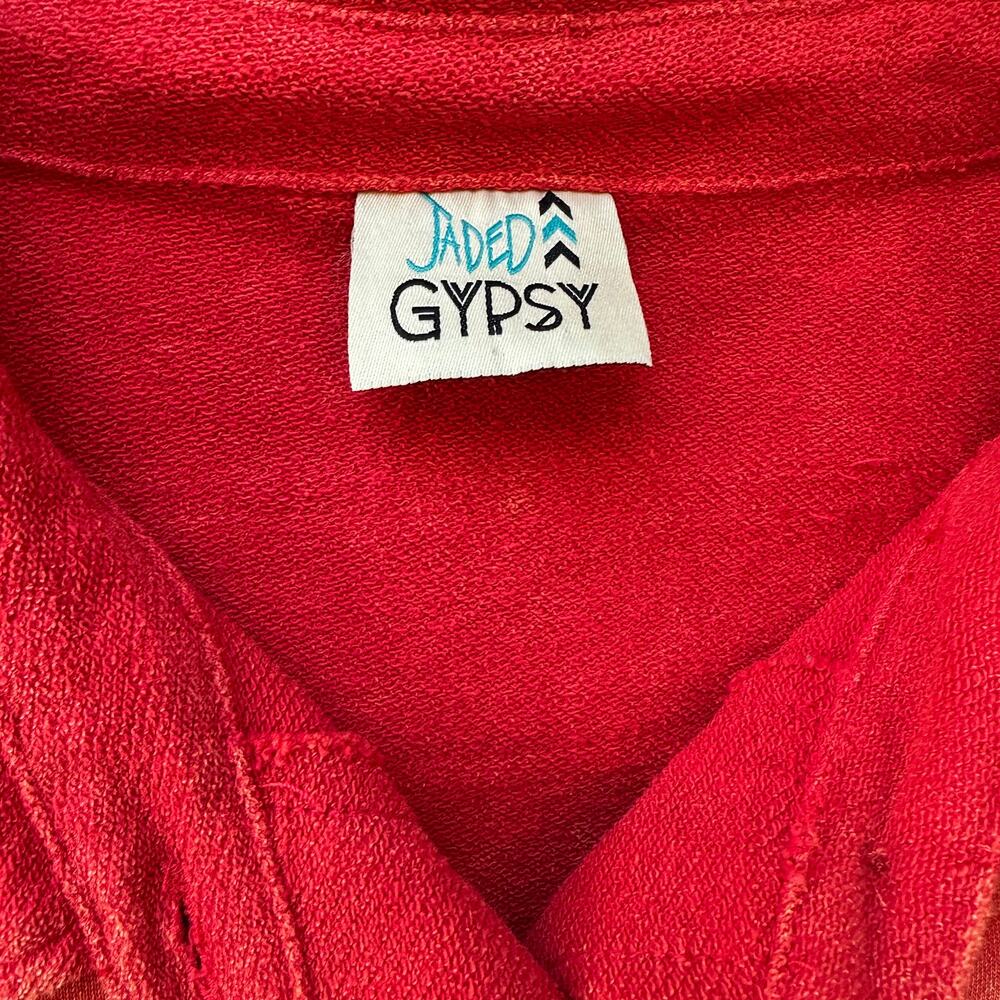 Faded Gypsy Rust Cotton Button Up Sweatshirt Shac… - image 4